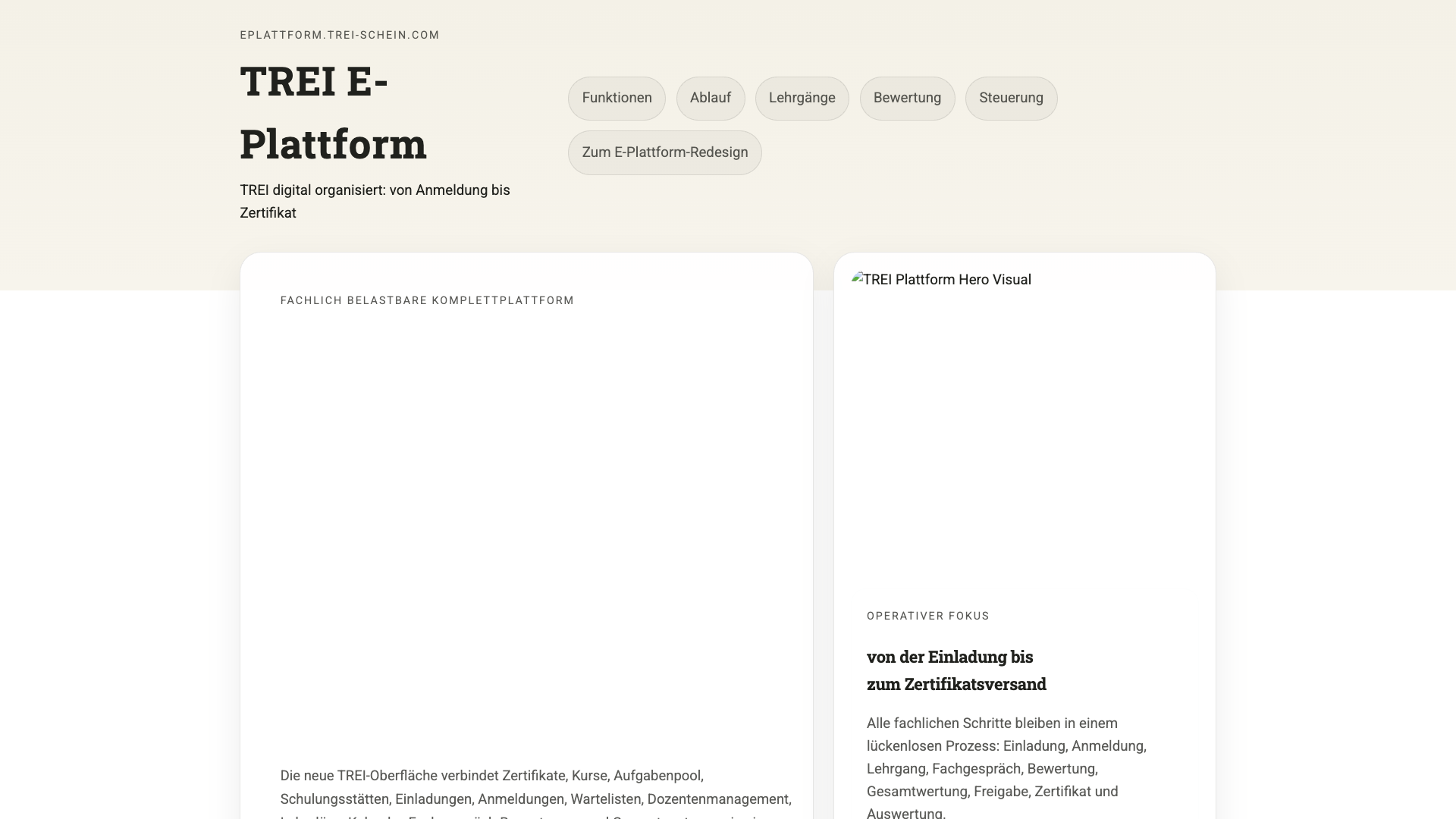 TREI-Plattform im Classic-Design